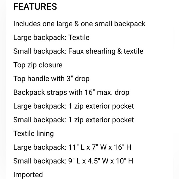 NWT DSW Camuto Exclusive Backpack Duo - Picture 12 of 13